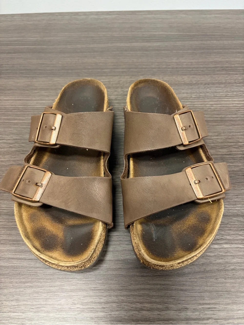 Birkenstock Arizona Slide Mocha Sandals - See photos